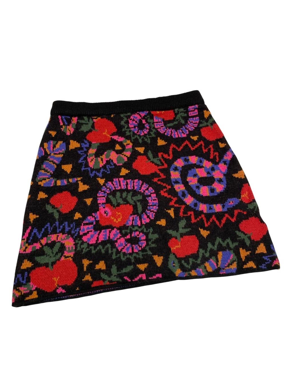 Farm Rio Snake Fruit Print Jacquard Knit Mini Skirt